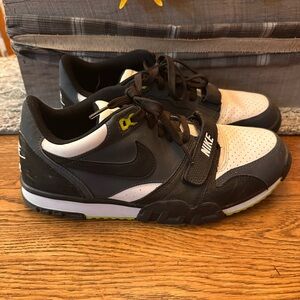 NIKE Air Trainers Low - US 10.5 - Gray/Black/White/Neon Green.